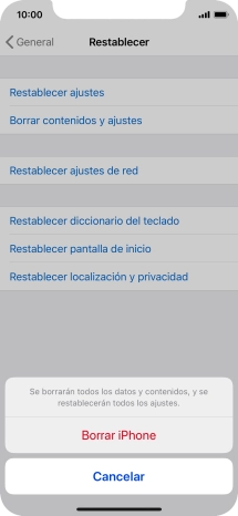 Pulsa Borrar iPhone.