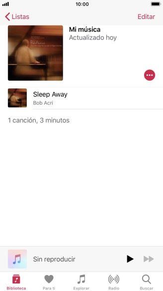 Pulsa con intensidad el archivo de música deseado hasta que aparezca un menú emergente en la pantalla.