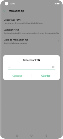 Introduce el código PIN2 y pulsa Guardar.
