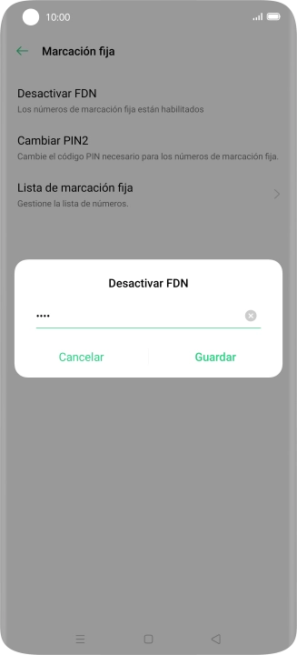 Introduce el código PIN2 y pulsa Guardar.