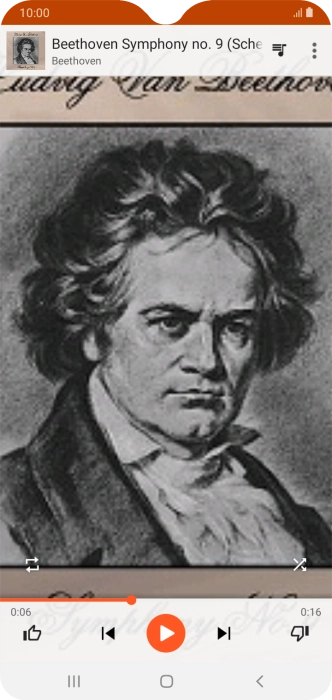 Pulsa la flecha hacia la derecha para ir al archivo de música siguiente.