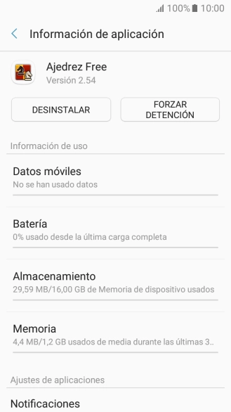 Pulsa Almacenamiento.