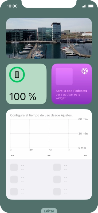 Desliza el dedo hacia arriba por la pantalla.