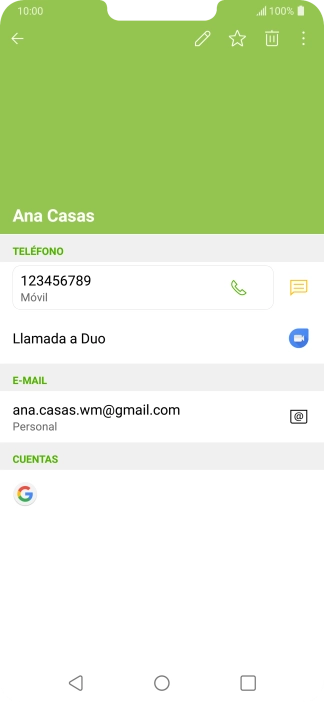 Pulsa el número de teléfono.