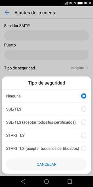 Pulsa Ninguna para desactivar la función.