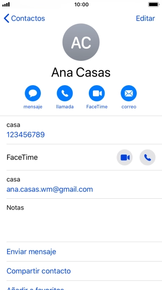 Pulsa el número de teléfono deseado.