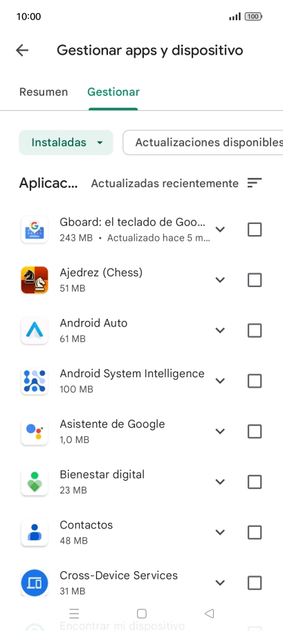 Pulsa la app deseada.