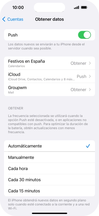 Pulsa el indicador junto a 