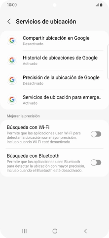 Pulsa Precisión de la ubicación de Google.