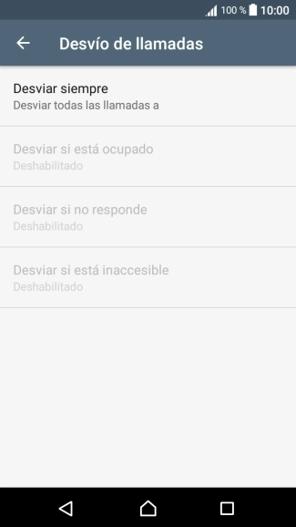 Pulsa el tipo de desvío deseado.
