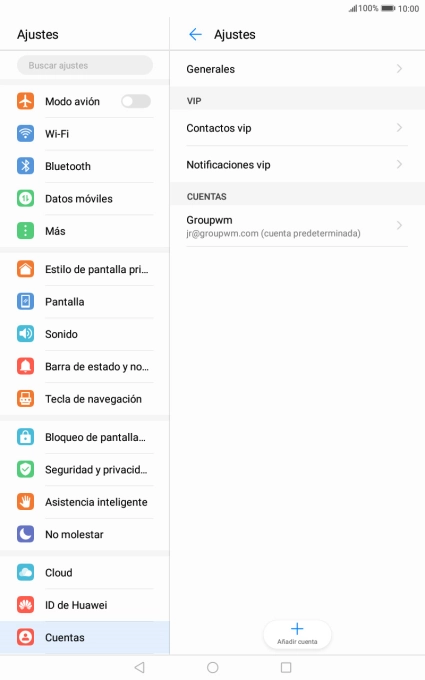 Pulsa la cuenta de correo electrónico deseada.