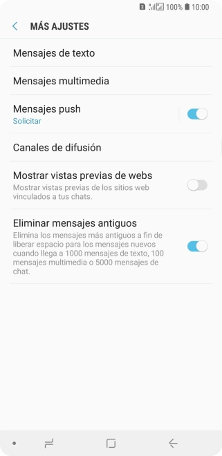 Pulsa Mensajes de texto.