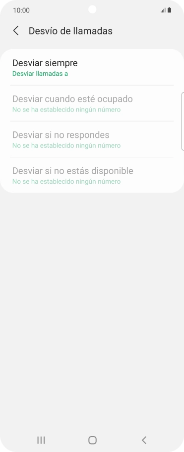 Pulsa el tipo de desvío deseado.