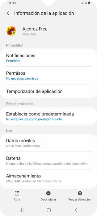 Pulsa Almacenamiento.