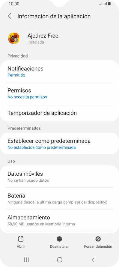 Pulsa Almacenamiento.