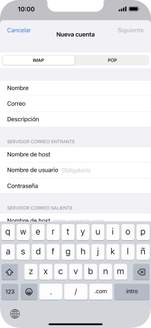 Pulsa Nombre de usuario e introduce el nombre de usuario de tu cuenta de correo electrónico.