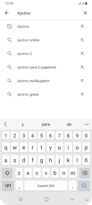 Introduce el nombre del tema o de la app y pulsa el icono de búsqueda.