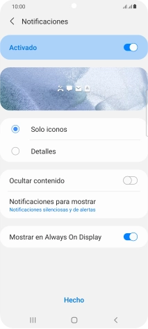 Pulsa los ajustes deseados para activarlos o desactivarlos.