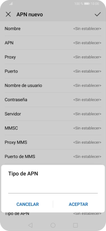 Introduce default y pulsa ACEPTAR.