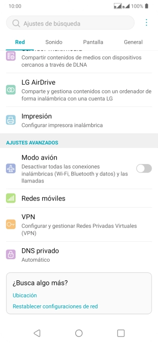 Pulsa Redes móviles.