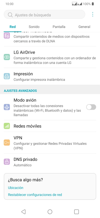 Pulsa Redes móviles.