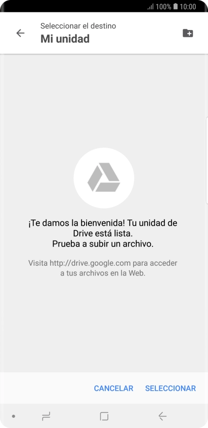Si deseas crear una nueva carpeta, pulsa el icono de nueva carpeta y sigue las indicaciones de la pantalla para crearla.