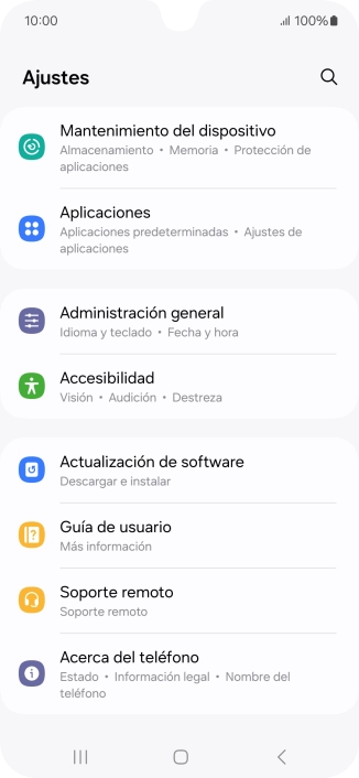 Pulsa Administración general.