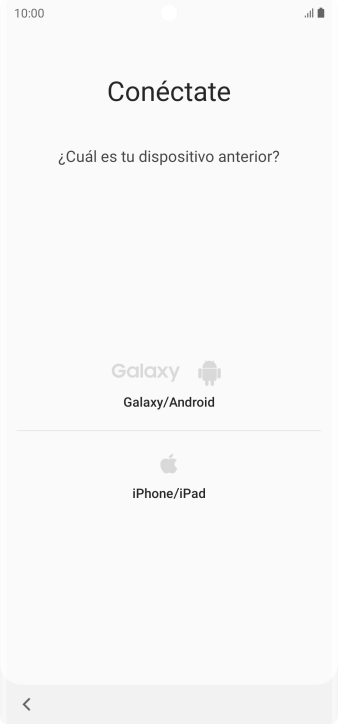 Pulsa el ajuste deseado y sigue las instrucciones de la pantalla para transferir el contenido del otro teléfono.