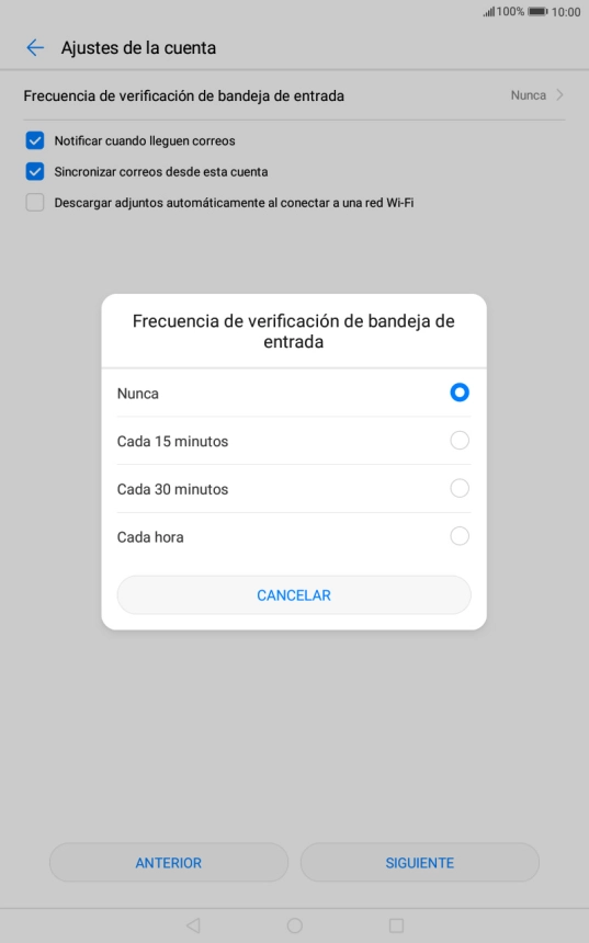 Pulsa el ajuste deseado.