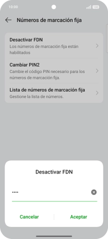 Introduce el código PIN2 y pulsa Aceptar.