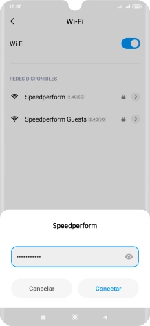 Introduce la contraseña de la red wifi y pulsa Conectar.