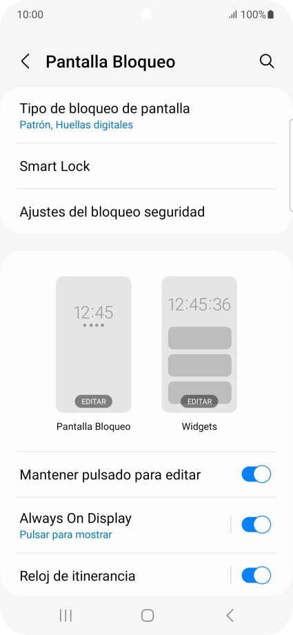 Pulsa Tipo de bloqueo de pantalla e introduce el código de seguridad extra que has creado anteriormente.