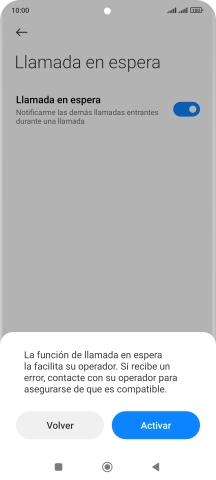 Si activas la función, pulsa Activar.