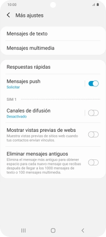 Pulsa Mensajes de texto.