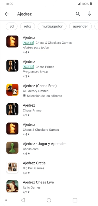 Pulsa la app deseada.