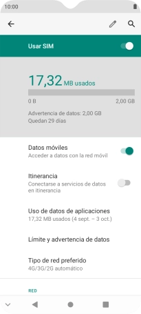 Pulsa Uso de datos de aplicaciones.
