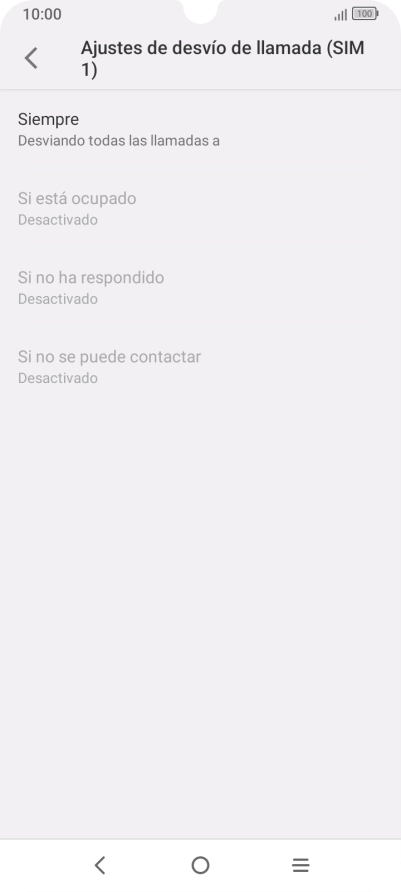 Pulsa el tipo de desvío deseado.