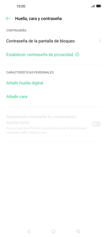 Pulsa Contraseña de la pantalla de bloqueo e introduce el código de seguridad extra que has creado anteriormente.
