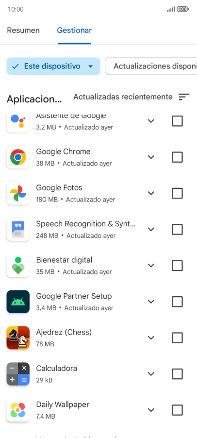 Pulsa la app deseada.