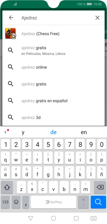 Introduce el nombre del tema o de la app y pulsa el icono de búsqueda.