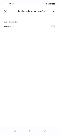 Introduce la contraseña de la red Wi-Fi y pulsa el icono de aceptar.
