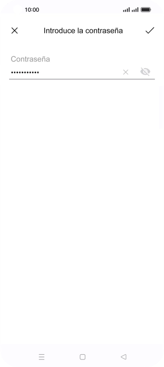 Introduce la contraseña de la red Wi-Fi y pulsa el icono de aceptar.