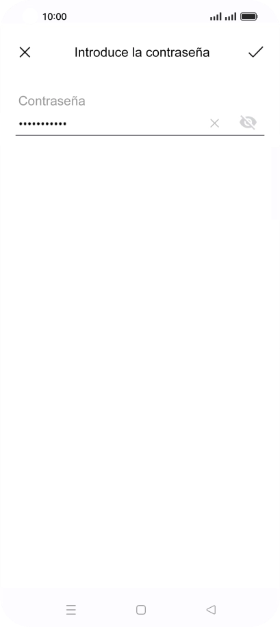 Introduce la contraseña de la red Wi-Fi y pulsa el icono de aceptar.