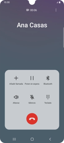 Pulsa el icono de finalizar llamada.