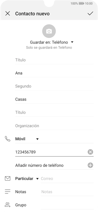 Pulsa el icono de aceptar.