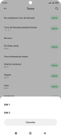 Pulsa la tarjeta SIM deseada.