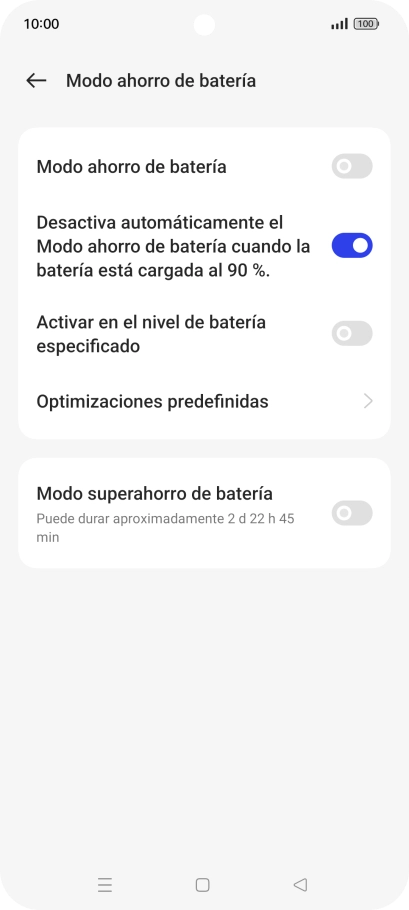 Pulsa el indicador junto al ajuste deseado para activar la función.