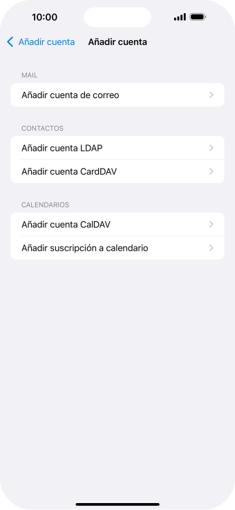 Pulsa Añadir cuenta de correo.