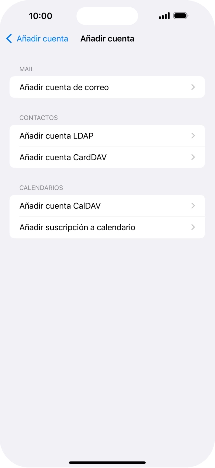Pulsa Añadir cuenta de correo.