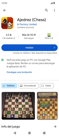 Pulsa Instalar y sigue las indicaciones de la pantalla para instalar la app.